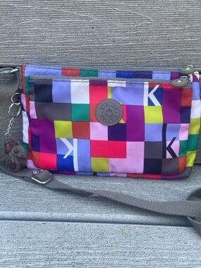 Kipling Mikaela Crossbody Bag Purse Vibrant K Squared Colorful AC7862 Monkey
